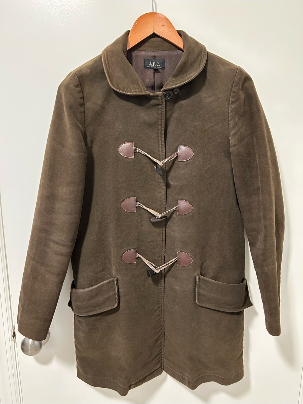 A.P.C. Brown Single-Breasted Coat